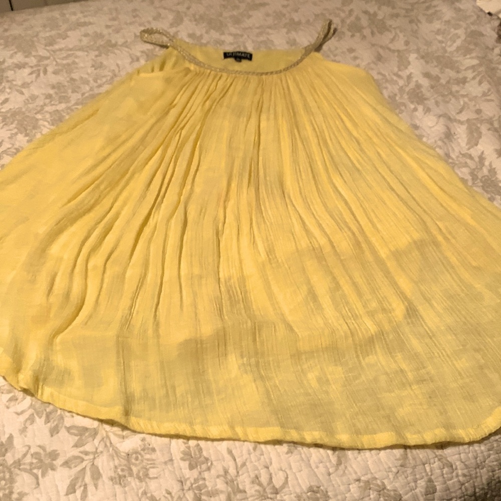 Yellow trapeze dress